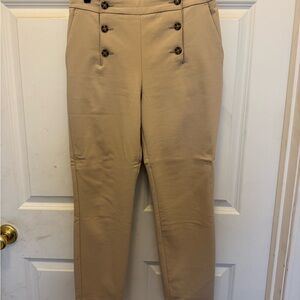 Express Tan Button-Detail Cropped Pants